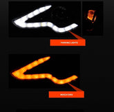 Black Full LED DRL Day - Time Projector Head Lights for Lexus IS200T IS250 IS300H IS350 GSE30R 2013 - 2016 - Mars Performance